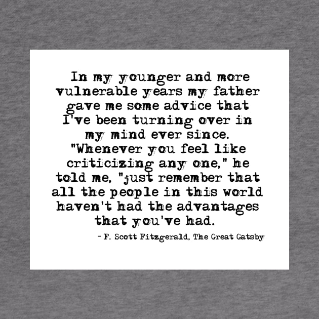 In my younger and more vulnerable years - F Scott Fitzgerald by peggieprints